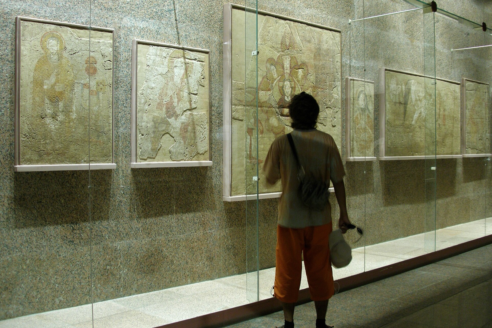 Fresco fragments displayed at the Nubia Museum in Aswan